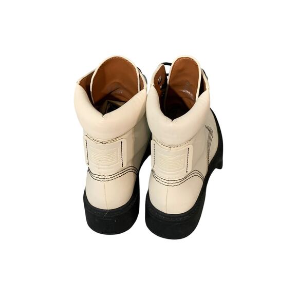 COACH Womens Lorimer Lace Up Lug Sole Combat Leather Booties Chalk Sz 6B - Picture 7 of 9